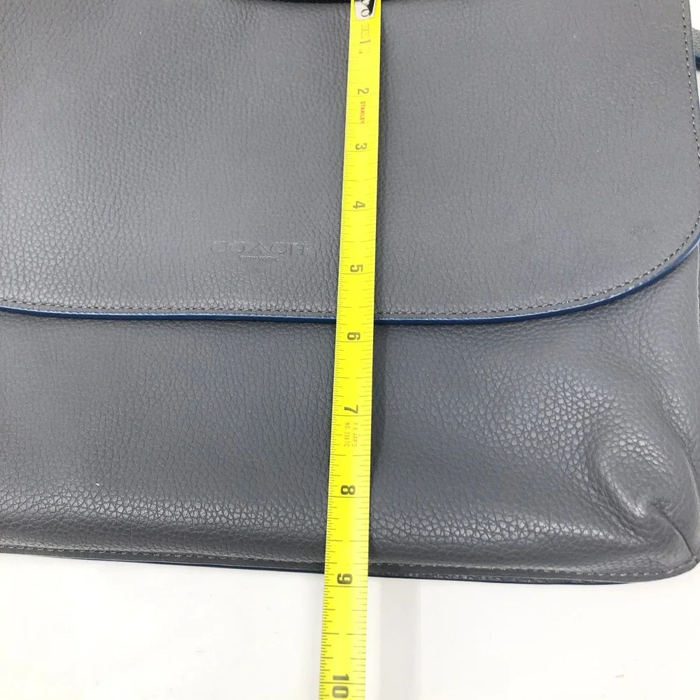 Coach Metropolitan Soft Flap Messenger 76196 Gray Pebble Leather Crossbody Men